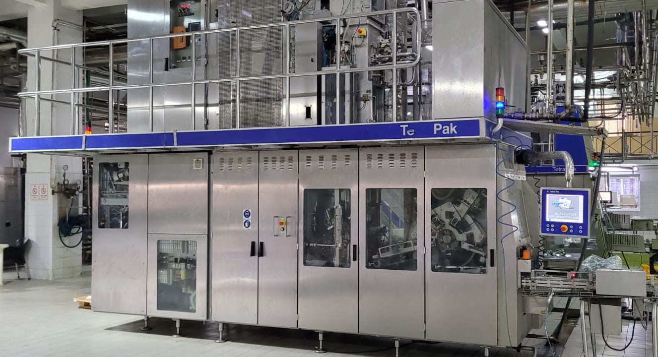 USED TETRA PAK A3 COMPACT FLEX 330ML PRISMA FILLING LINE WITH DREAM CAP APPLICATOR 2012